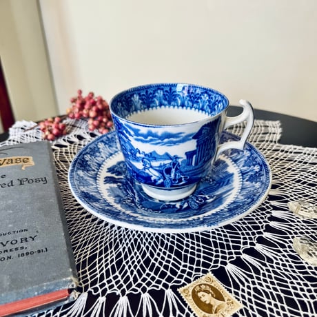 ヴィンテージ アンティーク ホーロー カップ&ソーサー 1960～70年代 ベルギー製 BOCH In the mood スープカップ