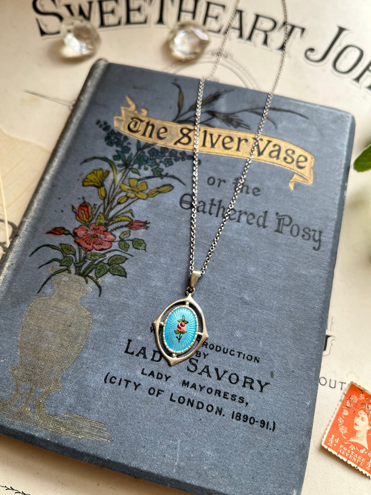 ○ab-443/シルバー&ギローシュエナメル チャールズ・ホーナー社 薔薇の