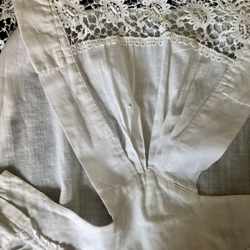 アンティークレース エプロン 1850年代 broderie Anglaise