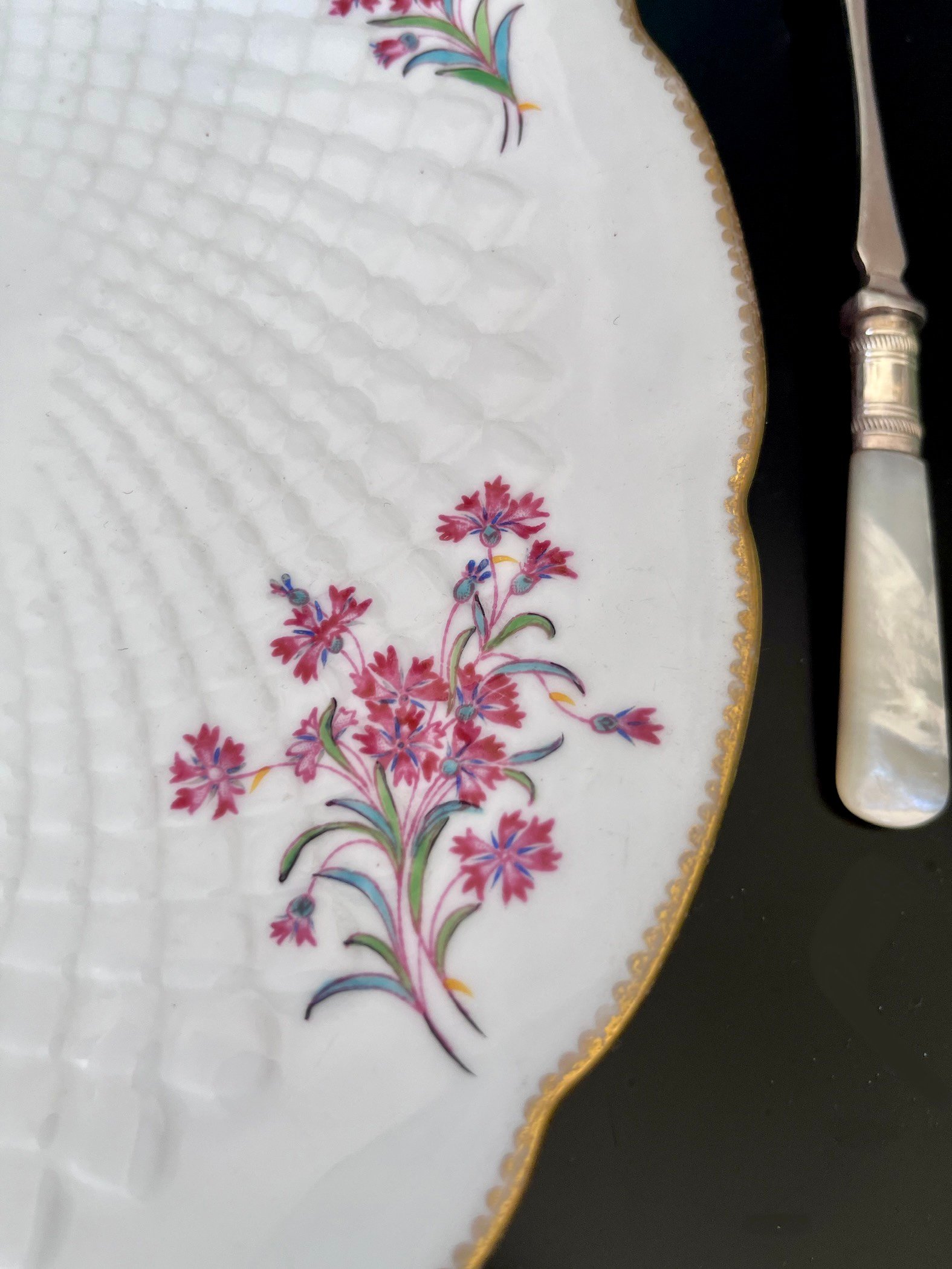 ○po-93/1870年代 MINTON ミントンの手描きのプレート | PISKEY -イギ