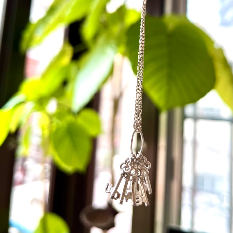 ○ab-328/シルバー製 鍵束の「I LOVE YOU」のペンダントトップ