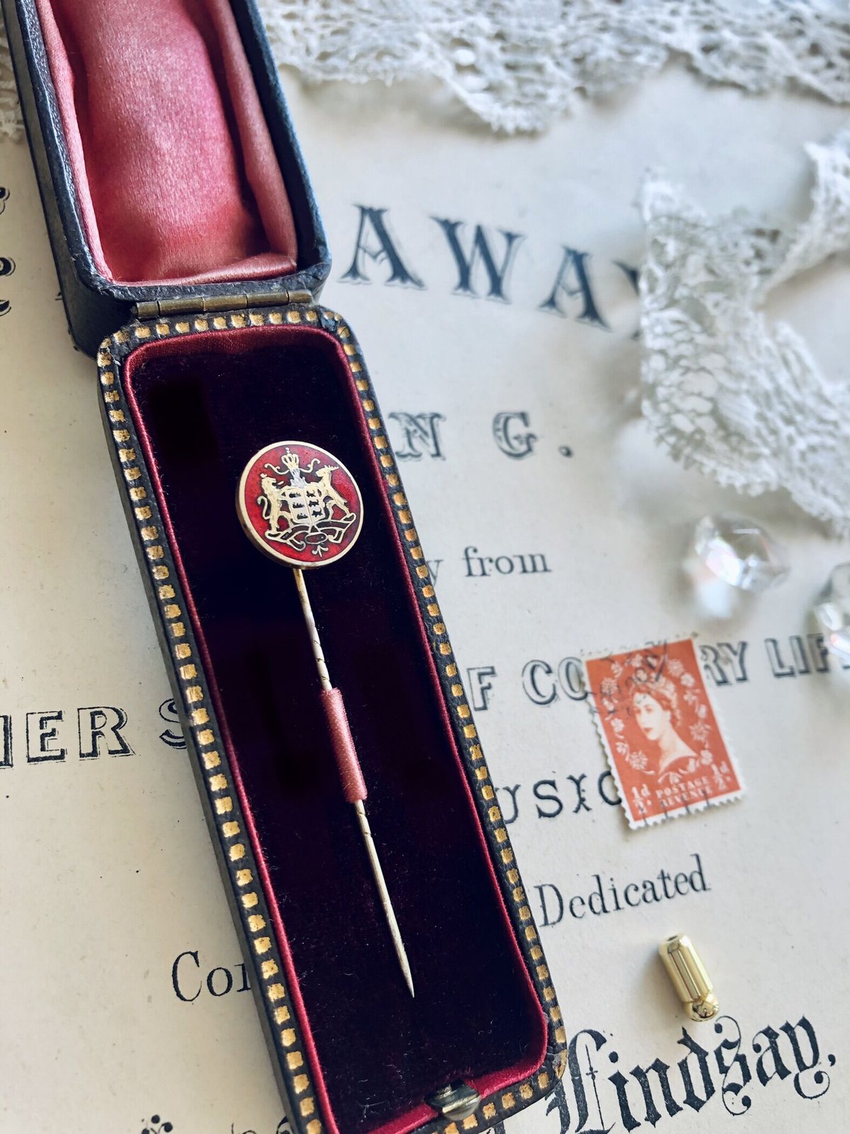 フランス　アンティーク　金バリ　矢のデザイン。ハットピン2本。長期保存、現状 フランス アンティーク 金バリ 矢のデザイン。ハットピン2本