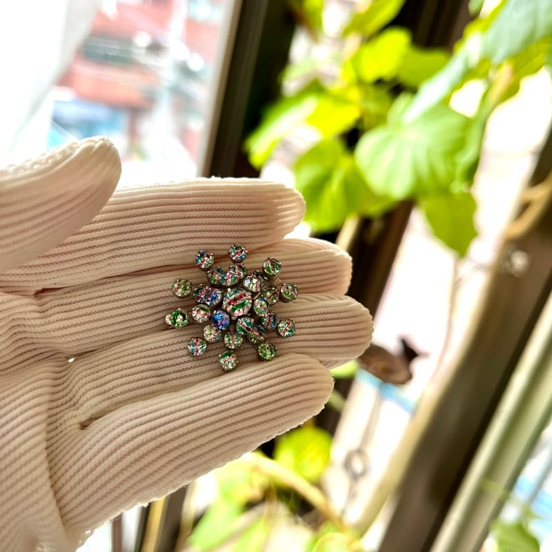 ○ab-427/アイリスガラスの星のブローチ | PISKEY -イギリスのふるい