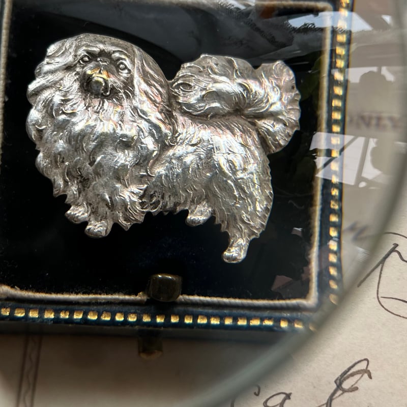 ○ab-453/シルバープレート製 ペキニーズのブローチ | PISKEY
