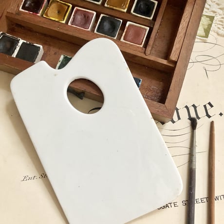 ●ｈ-14/ウッドケース入り水彩絵の具とパレットのセット