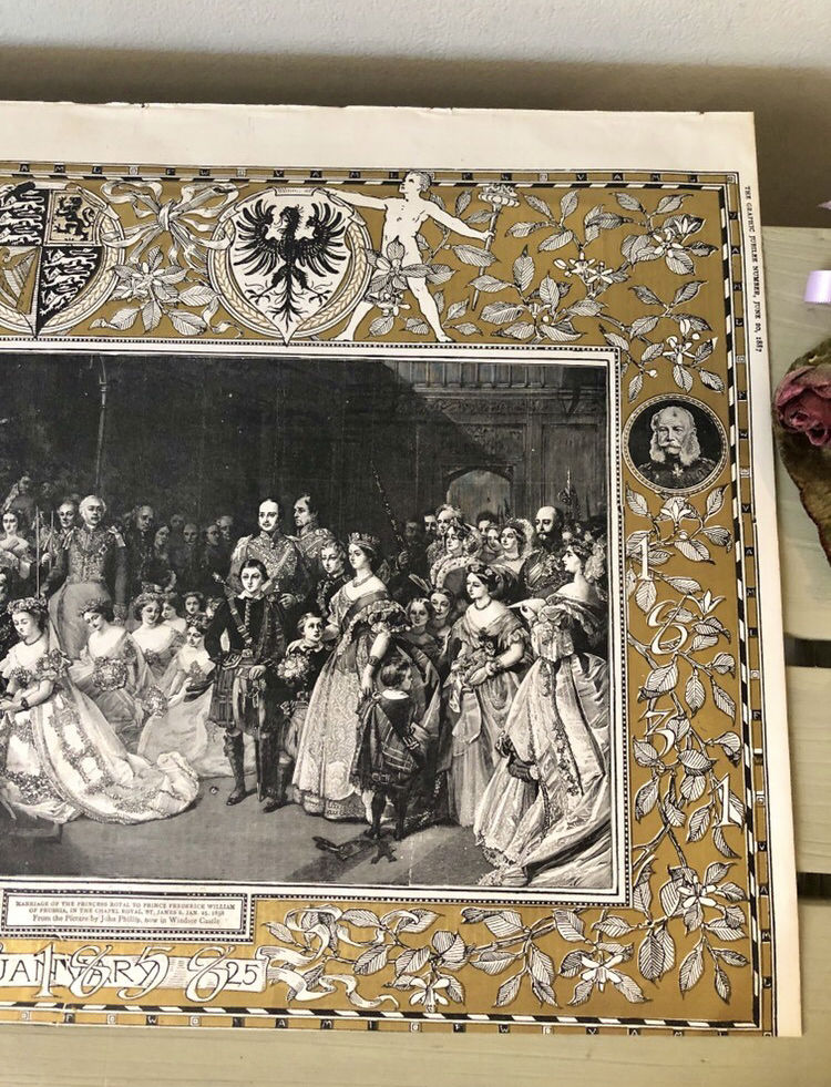 【英国アンティーク】ヴィクトリア女王時代 記念絵のセット（1887年） ○r-7/1887年 ヴィクトリア女王の大判アンティークプリント ロイヤル