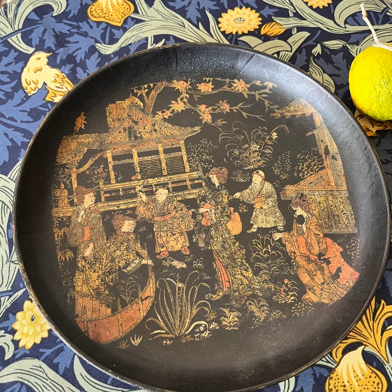 ○s-104/ パピエマシェのシノワズリのトレイ | PISKEY -イギリスの