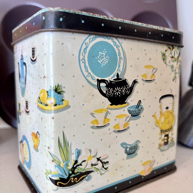 * MUC *レトロ * coffee 缶 TONYAデザイン 保存缶 For Happy Coffee Time 【赤缶】