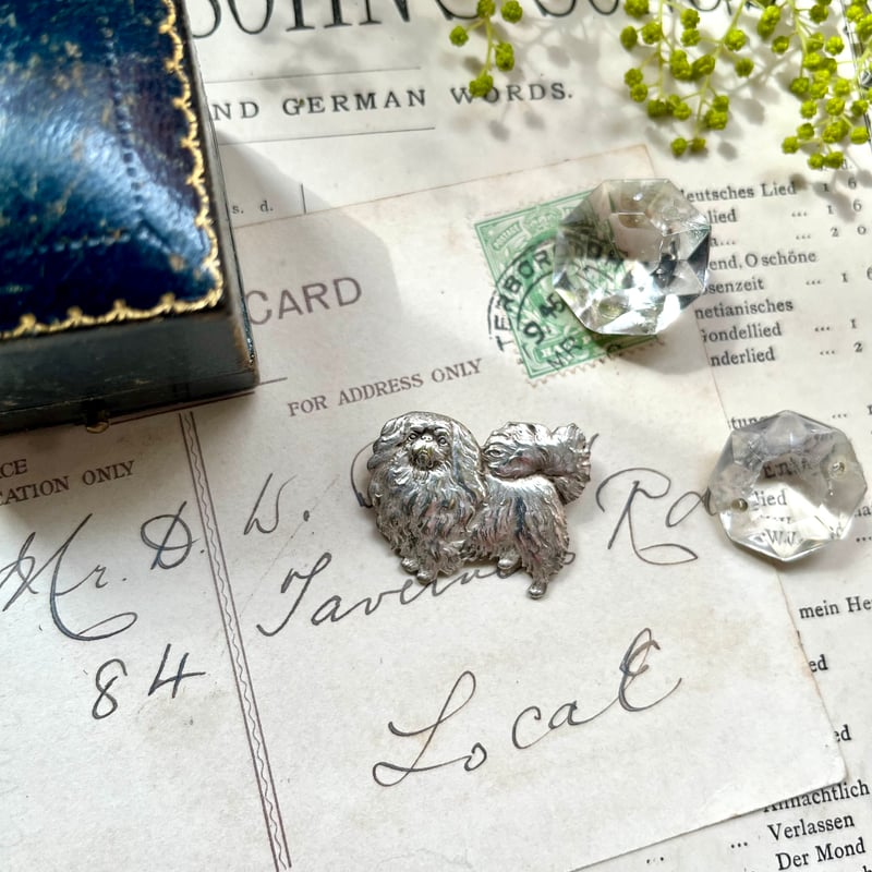 ○ab-453/シルバープレート製 ペキニーズのブローチ | PISKEY