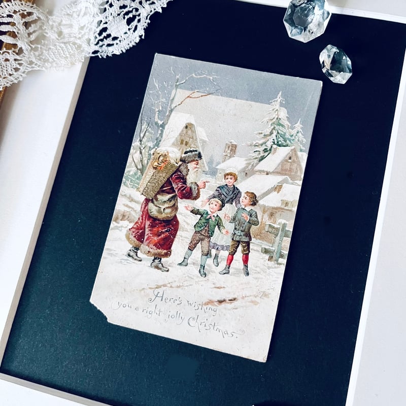 ○pg-54/ファーザークリスマスと子どもたちのクロモスカード | PISKEY