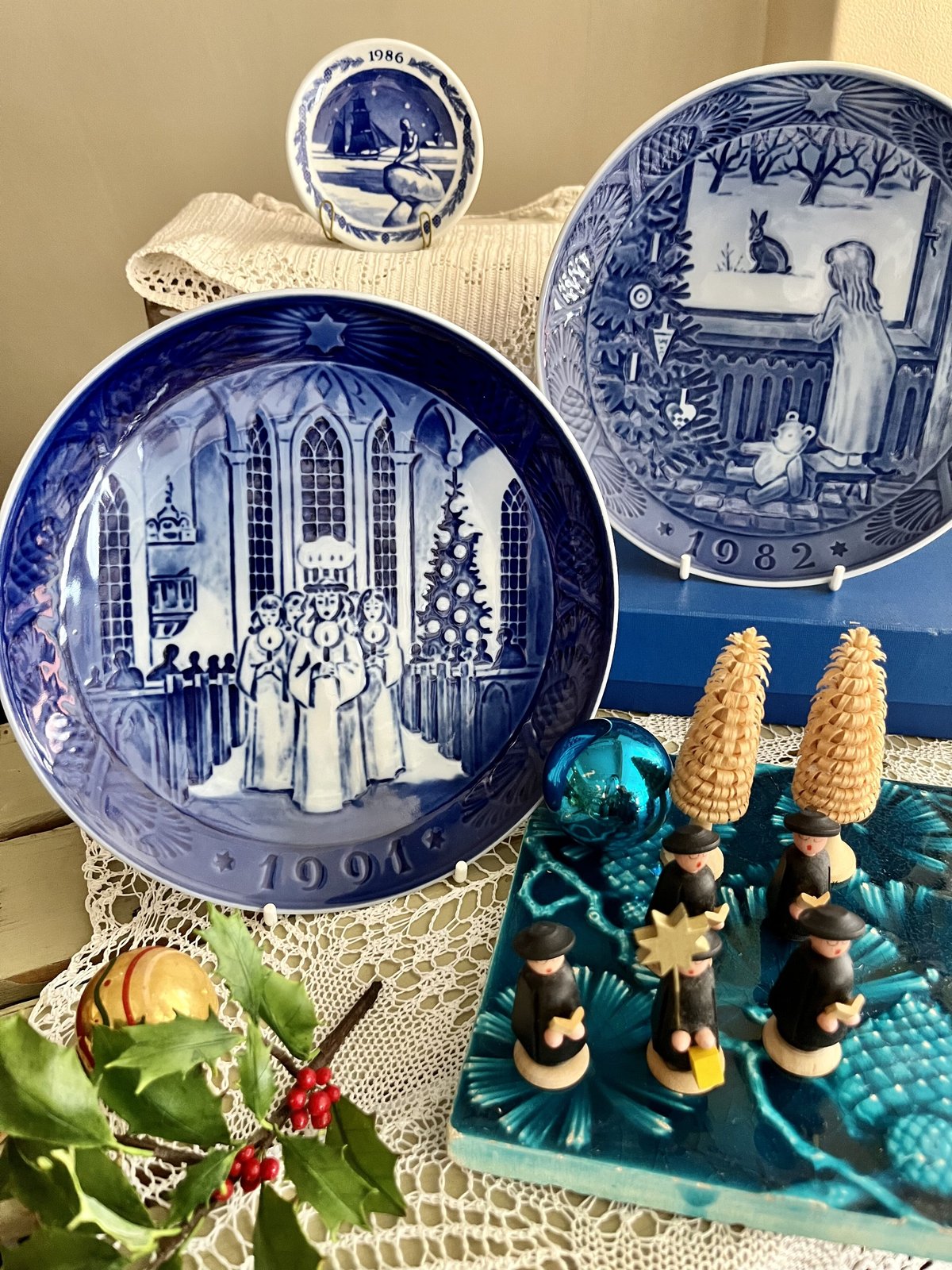 ロイヤルコペンハーゲン アシュトレイ□ブルーフルーテッド フル