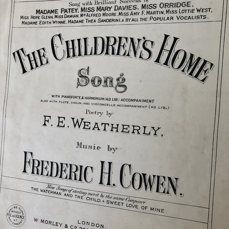●r-25/アンティークの大判の楽譜「THE CHILDREN'S HOME SONG」