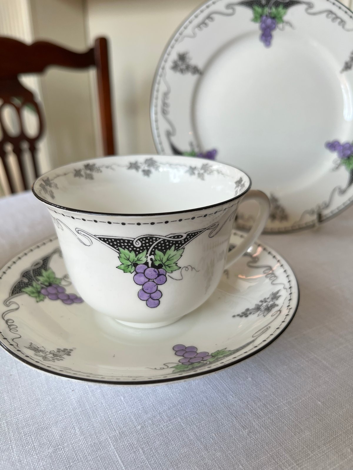 ○sh-41/Shelley アール・デコのトリオ カップ＆ソーサー＋プレート