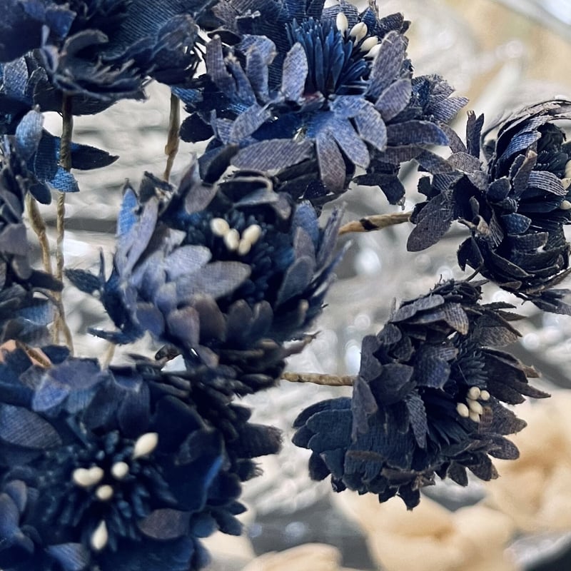 ○ab-165/イギリスの手仕事 矢車草のような布花のブーケ 9輪 | PISKEY