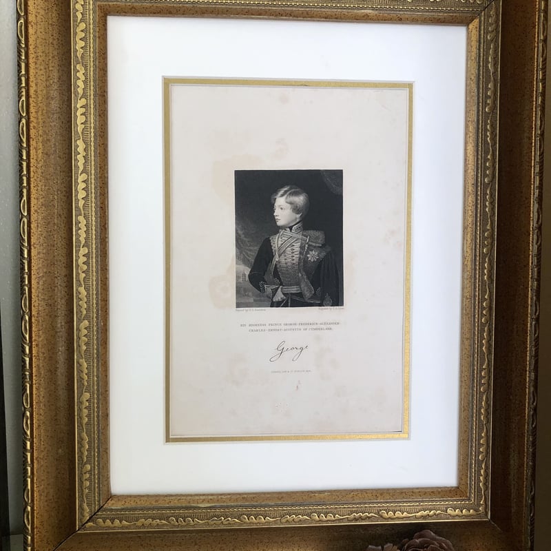 ○r-24/ 19世紀アンティークプリント ジョージ5世の肖像 | PISKEY