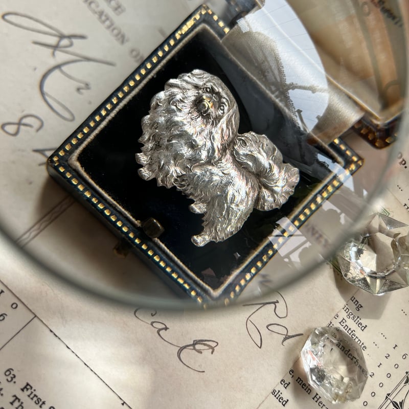 ○ab-453/シルバープレート製 ペキニーズのブローチ | PISKEY