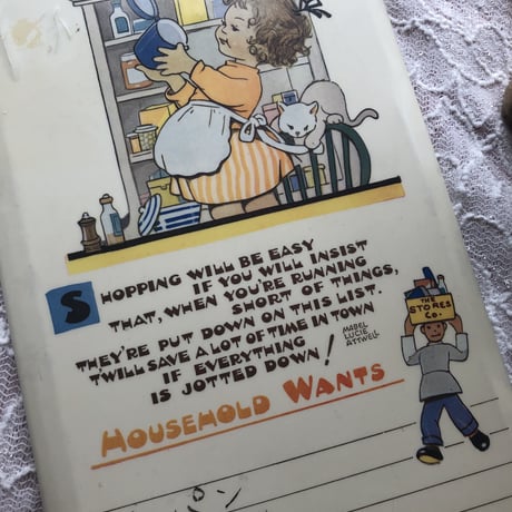 ●s-54/Mabell Lucie Attwell  お買い物リストプレート