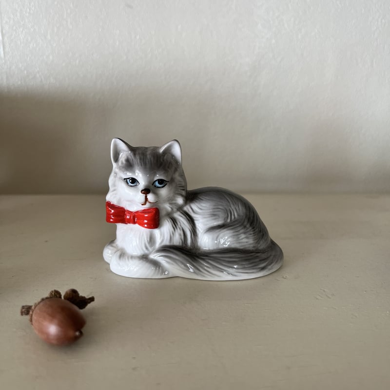 ○o-49/赤いリボンの猫 | PISKEY -イギリスのふるいものかわいいもの-