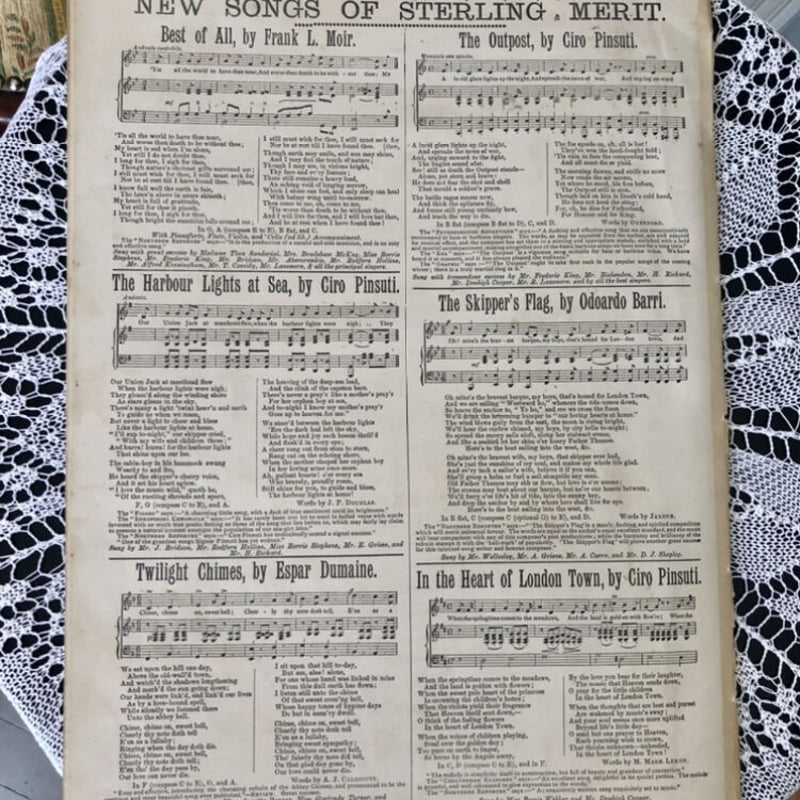 ○r-25/アンティークの大判の楽譜「THE CHILDREN'S HOME SONG」 |