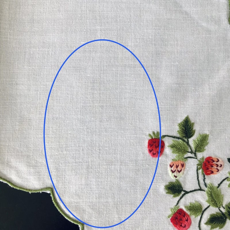 ○l-53/いちごの手刺繍のリネン/ブレッドウォーマー | PISKEY