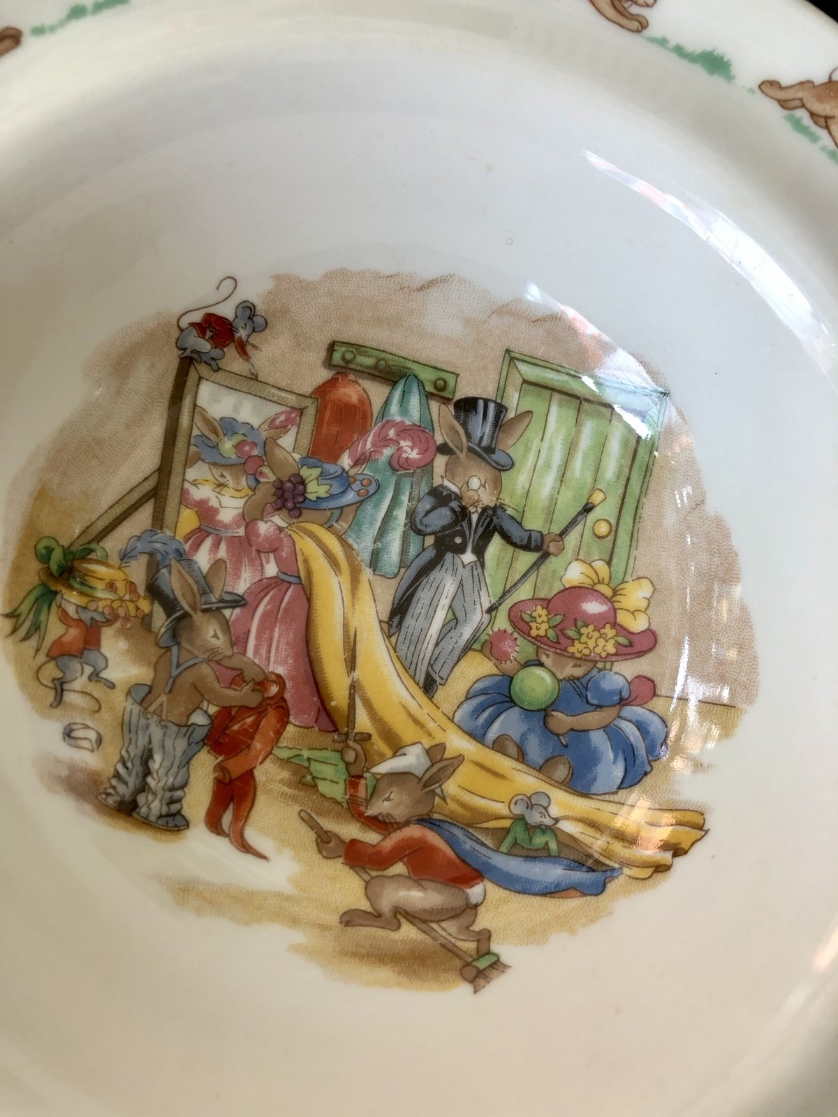 英国80年代ヴィンテージ　ロイヤルダルトンBunnykins バニキンズ額縁絵画 ○s-59/ロイヤルドルトン バニキンズのボウル | PISKEY