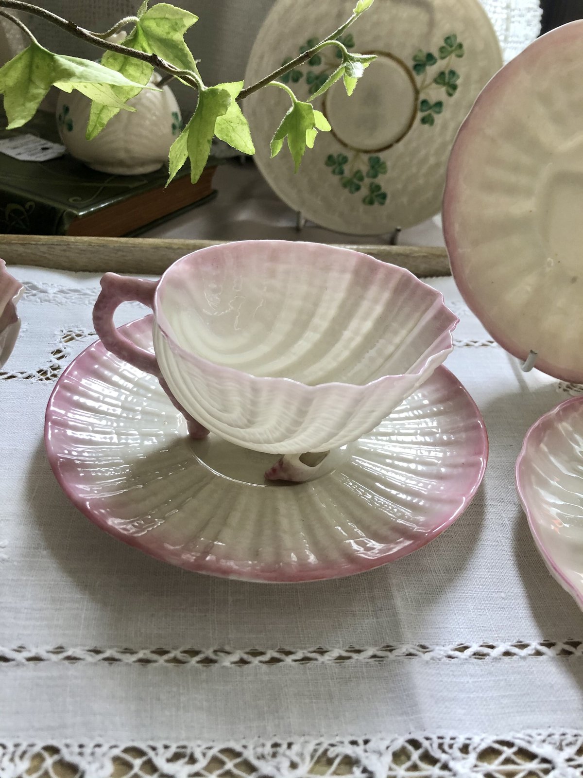 ○po-22/Belleek ベリーク カップ＆ソーサー「ネプチューン