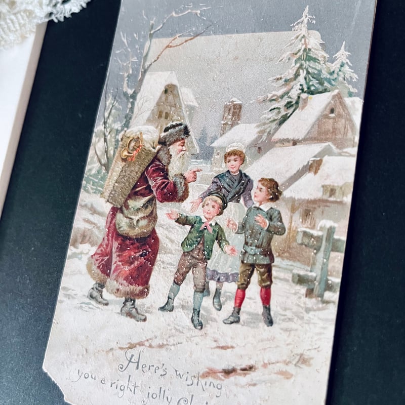 ○pg-54/ファーザークリスマスと子どもたちのクロモスカード | PISKEY