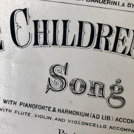 ●r-25/アンティークの大判の楽譜「THE CHILDREN'S HOME SONG」