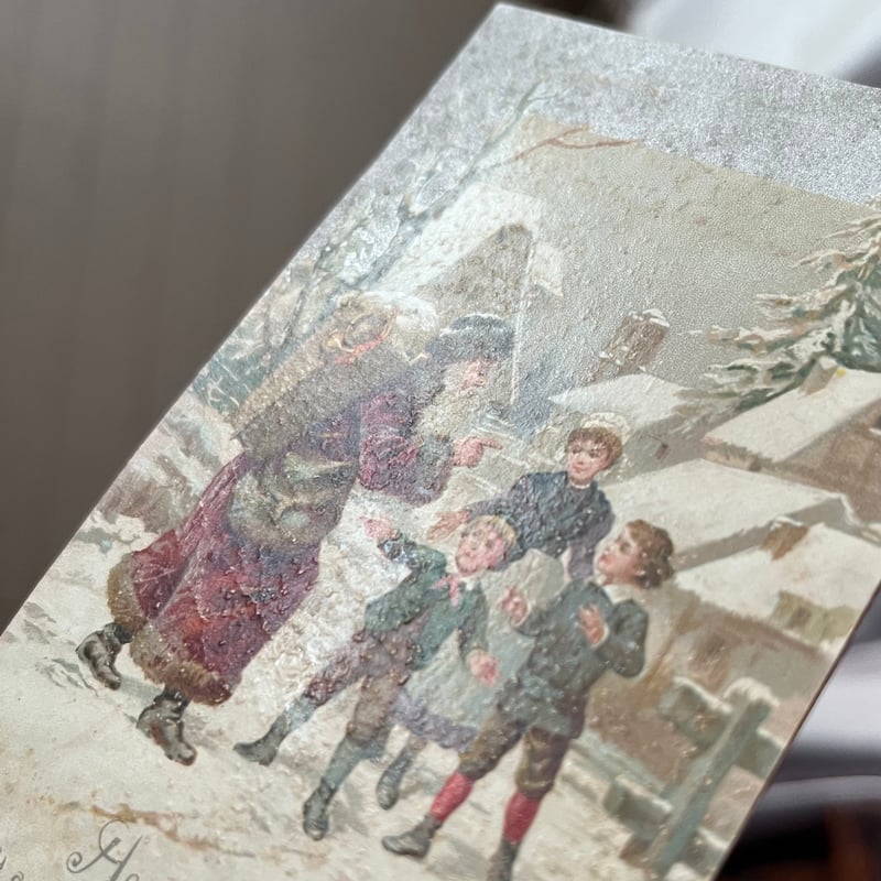 ○pg-54/ファーザークリスマスと子どもたちのクロモスカード | PISKEY