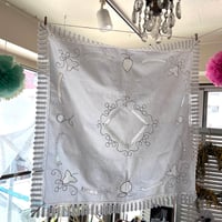 ●ｌ-86/ホワイトワーク テーブルクロス 約80ｃｍ角