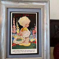 ●s-61/Mabel Lucie Attwell  1938年消印 イングリッシュガーデンの女の子のポストカード