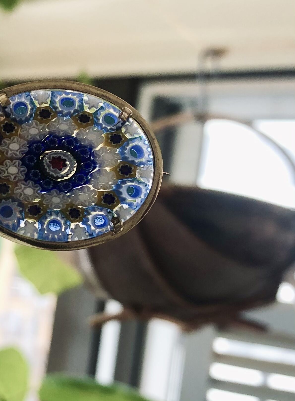 ヴェネチアンガラス ミルフィオリ 扇モチーフ ブローチ ヴィンテージと他2点 ヴェネチアンガラス ミルフィオリ 扇モチーフ ブローチ