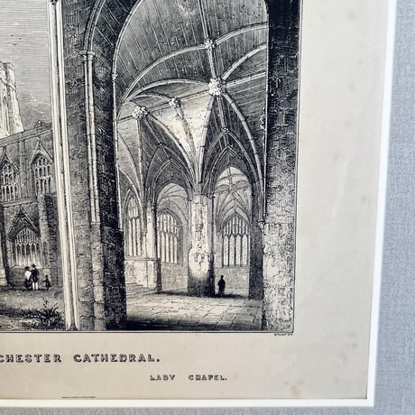 ●ｒ-31/ 19世紀半ばアンティークプリント 「CHESTER CATHEDRAL チェスター大聖堂」