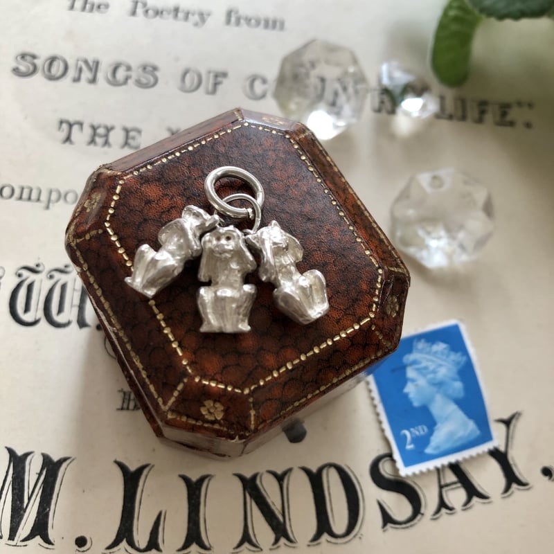 ○ab-81/シルバー製三猿のチャーム ペンダントトップ | PISKEY