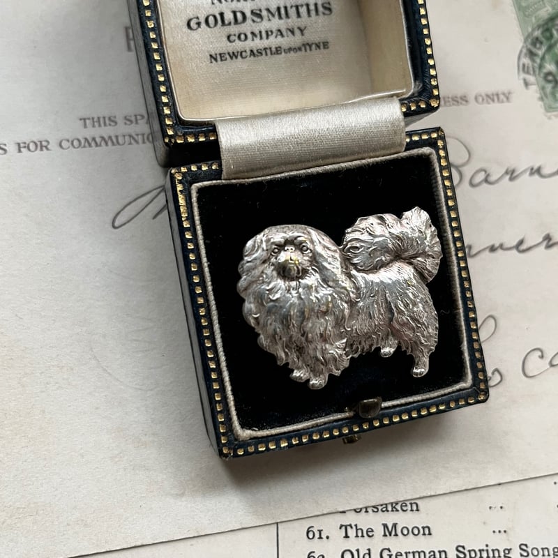 ○ab-453/シルバープレート製 ペキニーズのブローチ | PISKEY