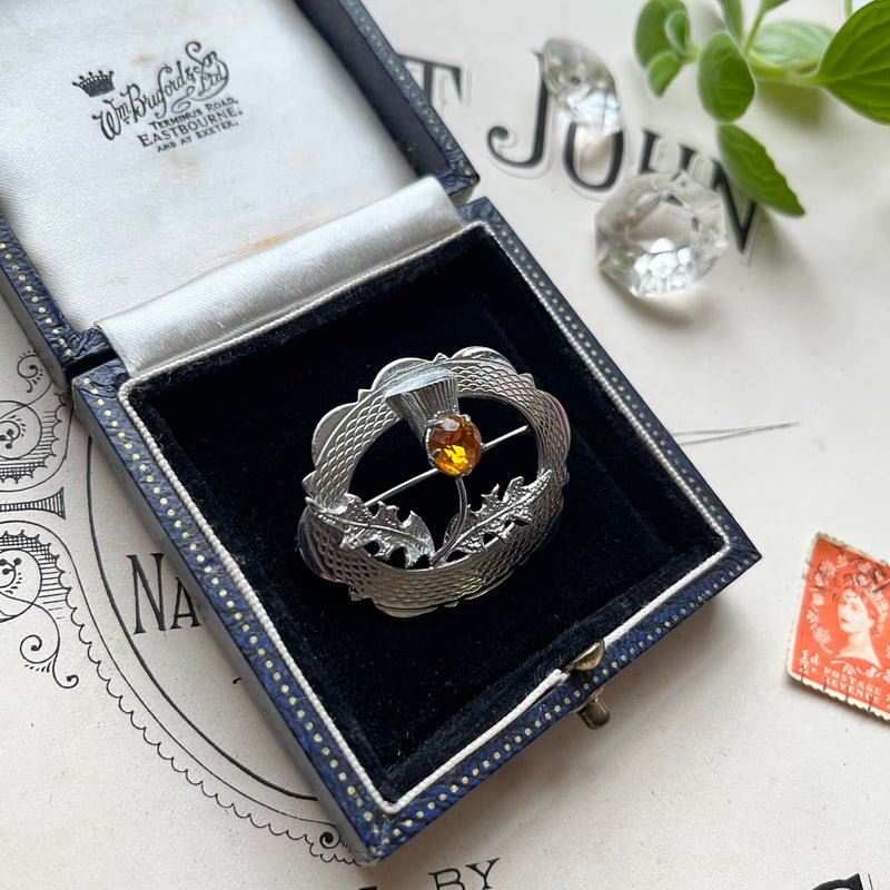 ○ab-446/ MIZPAH製 シスル(あざみ）のブローチ | PISKEY -イギリスのふ