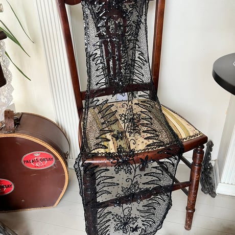●l-115/チュールレース＆スパングル ロングレース137cm