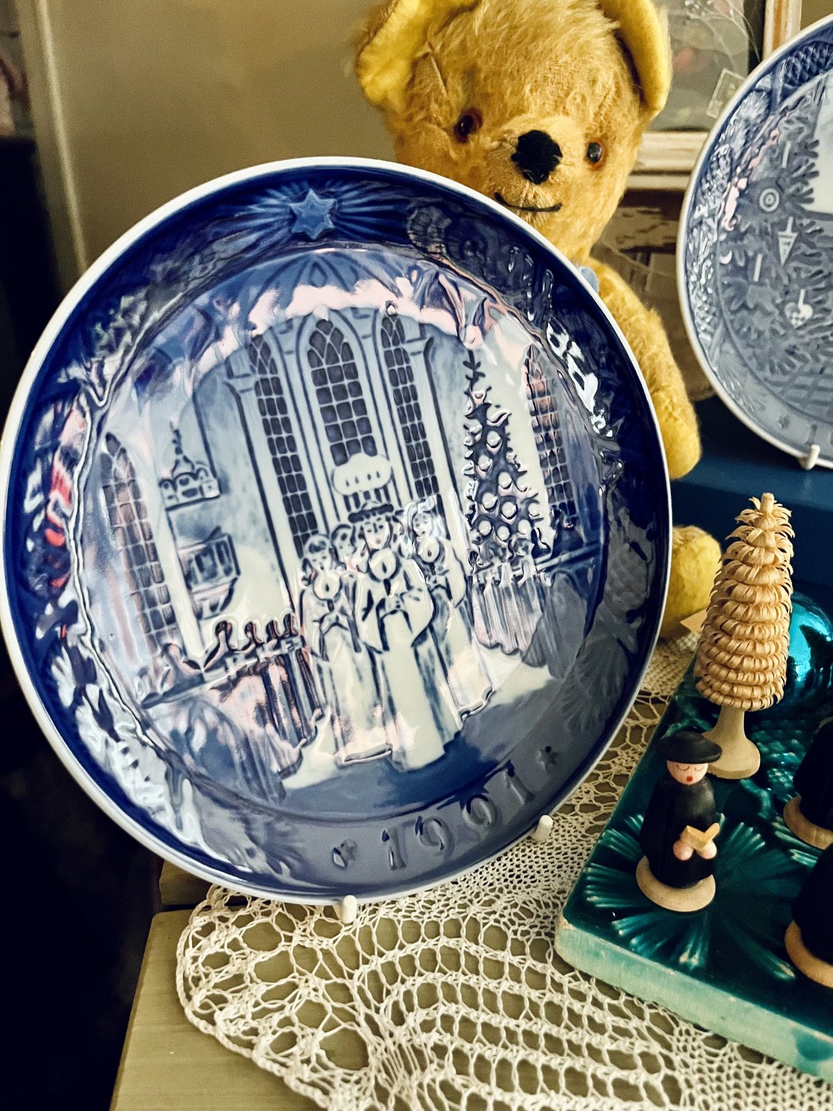 ロイヤルコペンハーゲン アシュトレイ□ブルーフルーテッド フル