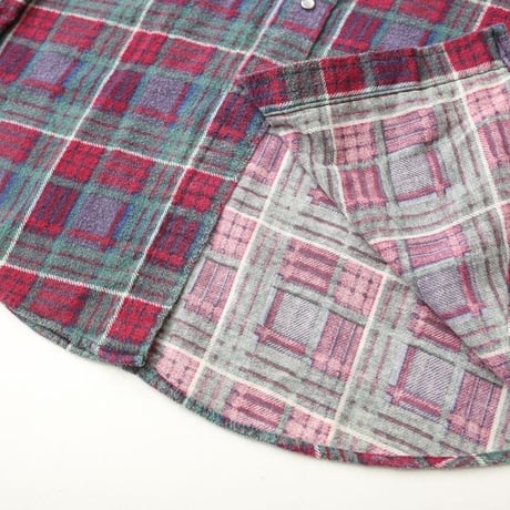 80's カーマン プリントフランネルシャツ ウエスタンシャツ Karmann Western Plaid Print Flannel L/S Shirt #