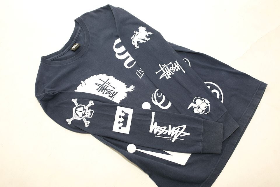 【新品 レディース M】ステューシー 刺繍ロゴ プリンテッド チョア コート. ステューシー マルチロゴ プリント ロンT Stussy Various Logo