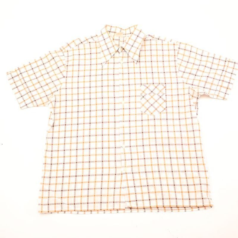 チェック 半袖シャツ Plaid pattern S/S Shirts # | Blue