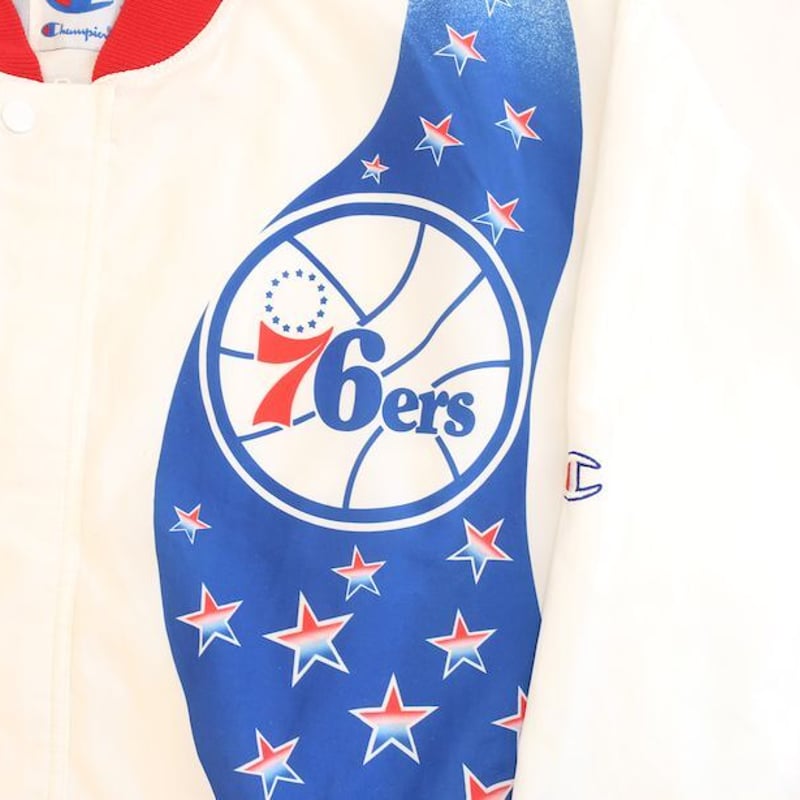 90's チャンピオン ポリエステル ブルゾン Champion 76ers Polyeste...