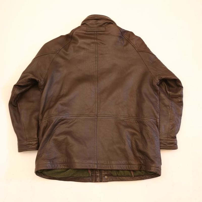 90's ノーティカ ダークブラウン ラムレザー コート Nautica Dark Brown...