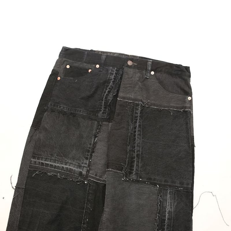 リーバイス パッチワーク リメイク ブラックデニムパンツ Levi's