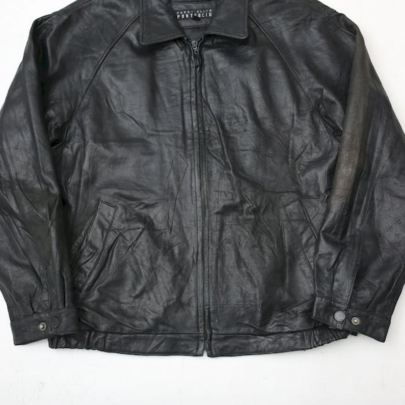 ルーズシルエット ラムレザージャケット Perry Ellis Lamb
