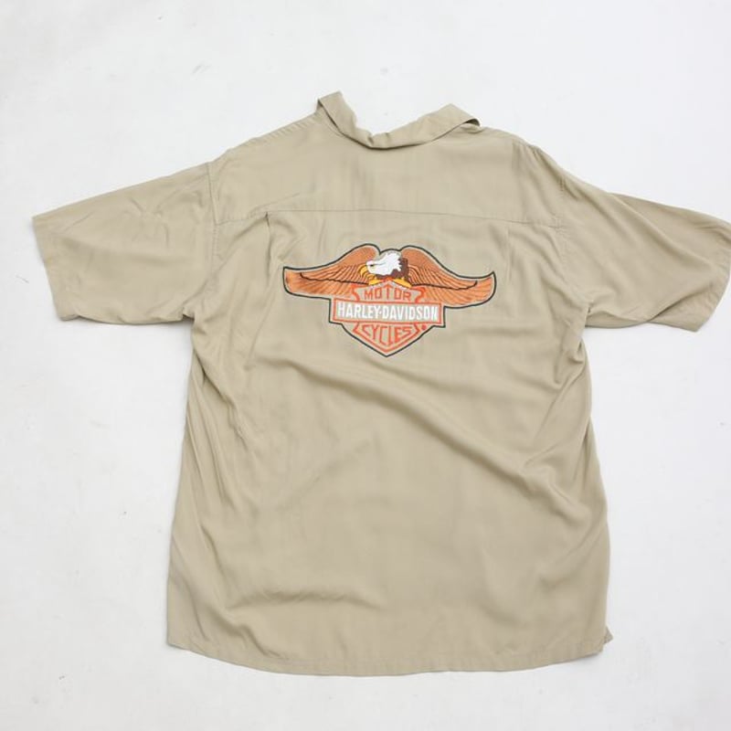 ハーレーダビッドソン レーヨン 開襟 半袖シャツ Harley Davidson  