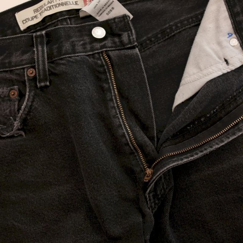 リーバイス 505 ブラック ダメージデニム Levi's 505 Black リーバイス 505 ブラック ダメージデニム Levi's 505 Black