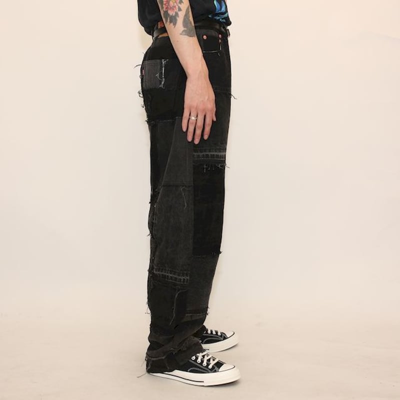 リーバイス パッチワーク リメイク ブラックデニムパンツ Levi's