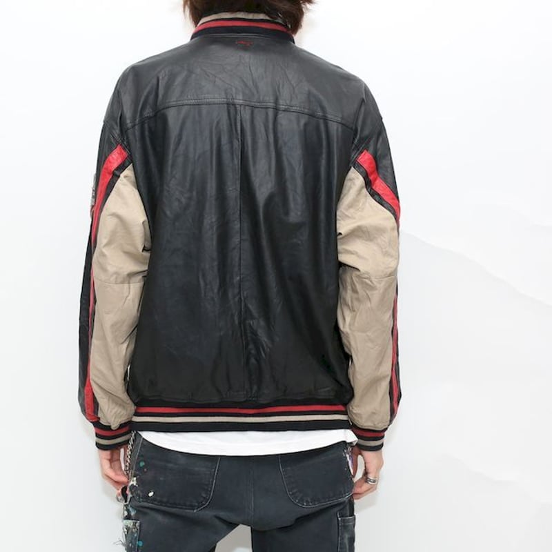 FUBU Leather Stadium Jacket | Blue