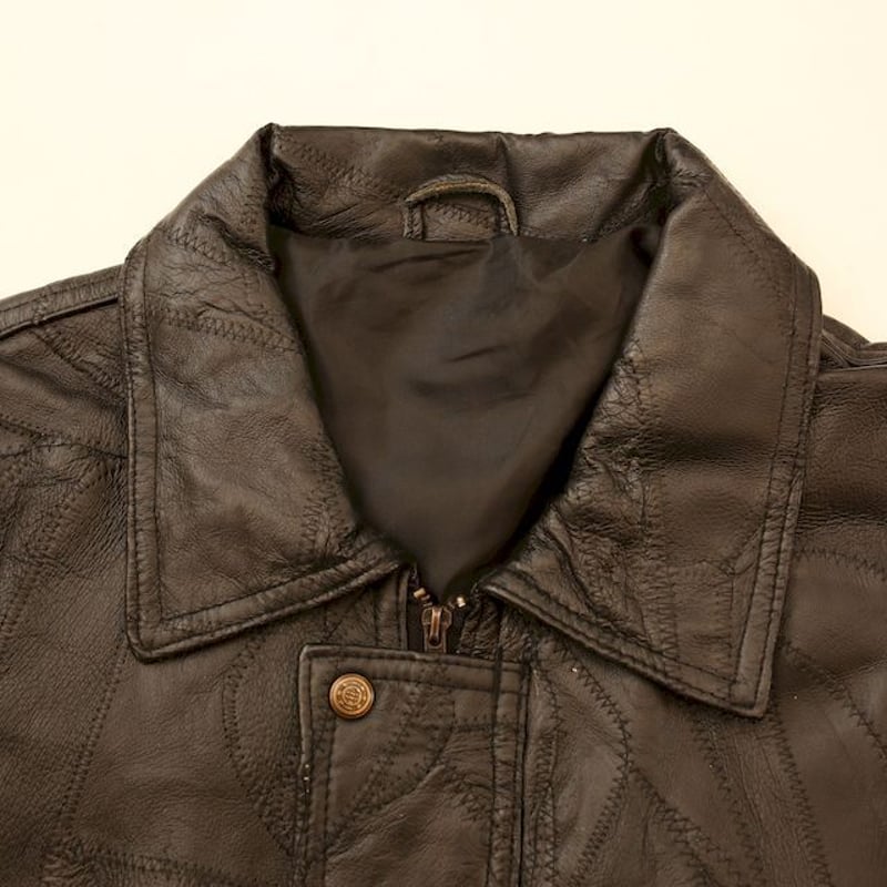 ツギハギレザー ジャケット Black Leather Jacket | Blue
